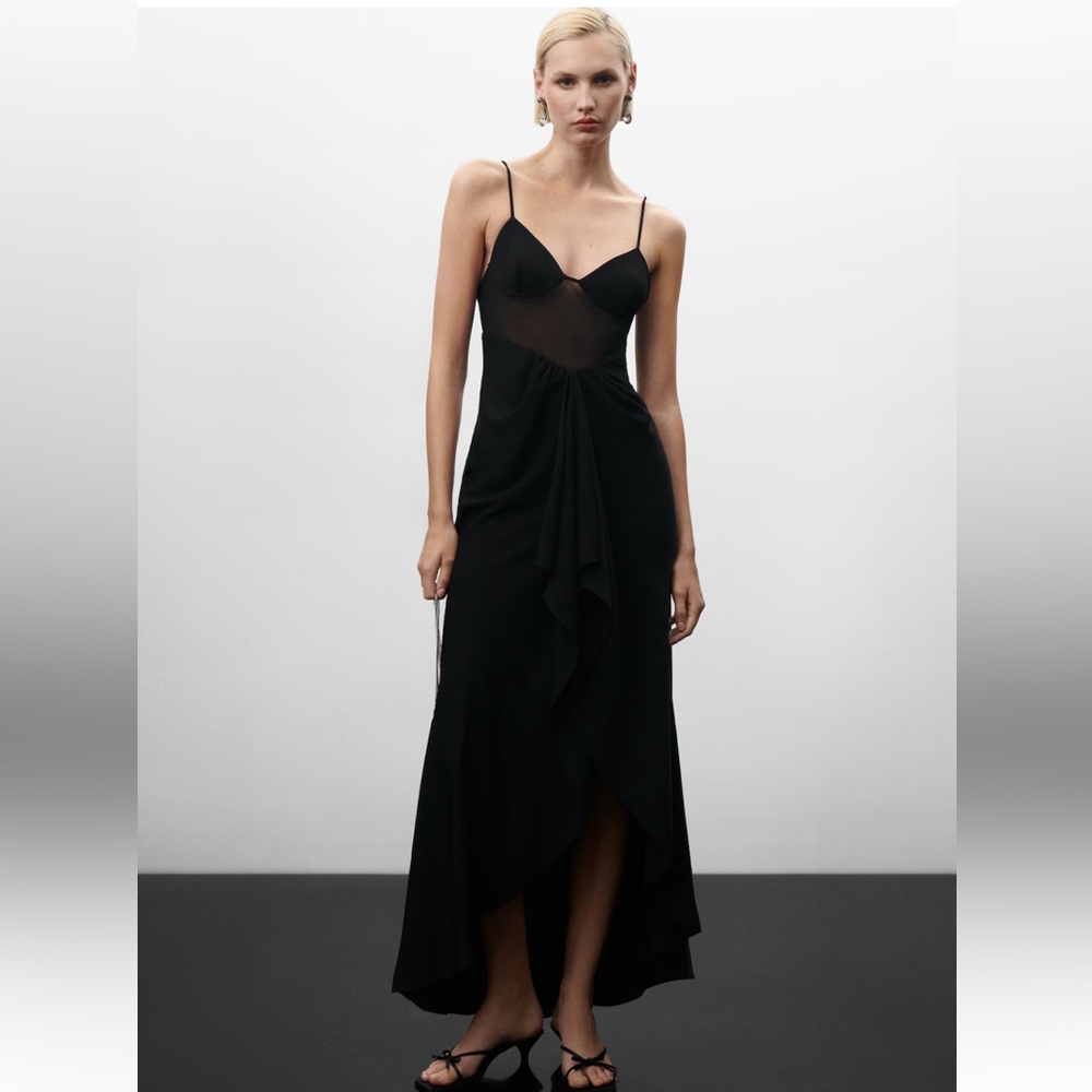 Mango Black High Low Dress